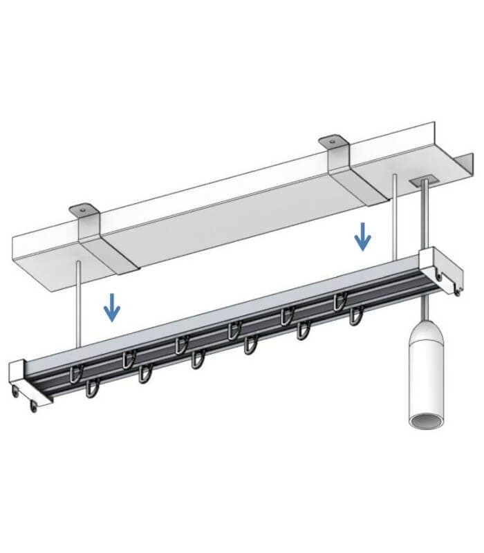 Σιδηρόδρομος Διπλός με Μηχανισμό Ανέβα/Κατέβα Αλουμινίου Οροφής Φ60mm