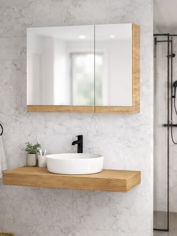 Καθρέφτης με ντουλάπι Savvopoulos Nireas 55 Light Hickory 55x14x60cm